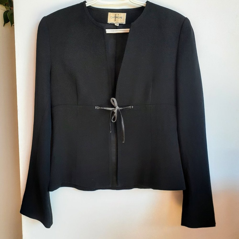 Black wool cardigan
